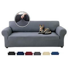KARYTEX - Funda Protector Para Sofa Dos Puestos Elastico Gris Oscuro