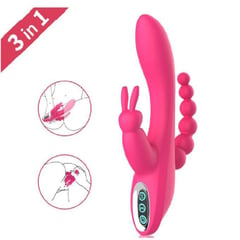 GENERICO - Vibrador Conejo 3 en 1 triple estimulación