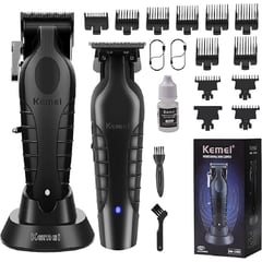 KEMEI - Combo Profesional Barbería Maquina + Trimmer Oferta Especial