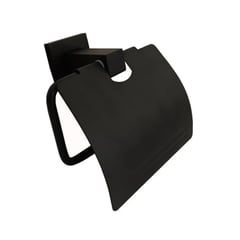 CCOL - ACCESORIO BAÑO PORTARROLLO CON CUBREROLLO NEGRO