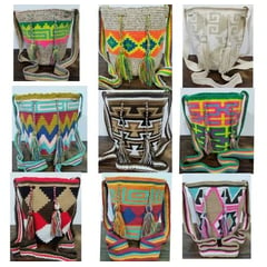 JKASSEM - Mochila Wayuu Mediana Diseño Original Tejidas A Mano en Varios Colores