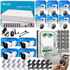 HILOOK - KIT 1080P DVR 16CH + 10 CAMARAS CCTV + DISCO 2 TB