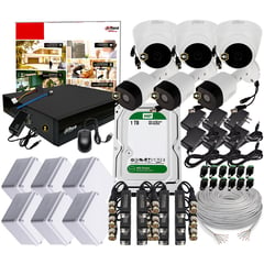 DAHUA - KIT CAMARAS DE SEGURIDAD 1080P DVR 8 CH + 6 CAMARAS AUDIO + DISCO 1 TB