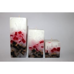 GENERICO - Velas Cuadradas Juego De Tres Velas Decorativas - Regalos