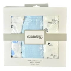 MUNDO BEBE - Cobertor Para Bebe niño Muselina X3 Azul bebé