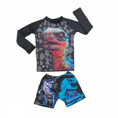 GENERICO - Traje de baño Infantil Buzo y Bóxer - Dinosaurio Negro