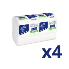 FAMILIA INSTITUCIONAL - Toalla De Manos Familia Doblada En Z Blanca Hoja Triple X 4 Und