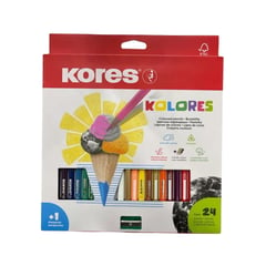 KORES - Colores Triangular X 24 + Sacapuntas