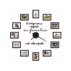 GENERICO - Reloj de pared decorativo porta-retrato familiar