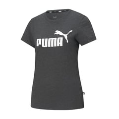 PUMA - Camiseta para Mujer Ess Logo Tee W Gris