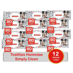 HUGGIES - Toallas Húmedas Simply Clean 12x80 U