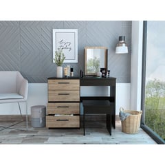 MUEBLES ONLINE - Mueble Tocador Kaia + Banca Wengue Miel