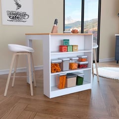 MUEBLES ONLINE - Isla de Cocina Tanna Blanco Macadamia