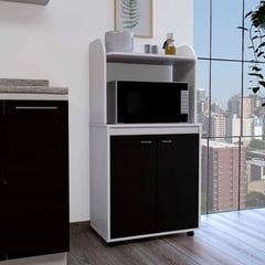 MUEBLES ONLINE - Modulo Microondas Bajo Elica Blanco + Wengue