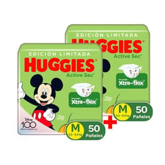 HUGGIES - KIT PackX2 Pañal Active Sec Et2 x50cu