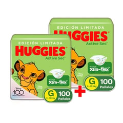HUGGIES - KIT PackX2 Pañal Active Sec Et3 x100cu