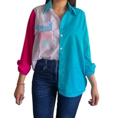 MORAMI - Camisa para mujer cuello camisero y manga larga