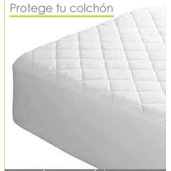 GENERICO - Protector De Colchon Acolchado Blanco Cama King Sin Cierre