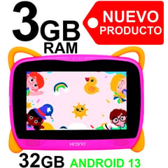 KRONO - Tablet Niños 3GB RAM Android 13 32GB Wifi ROSADO