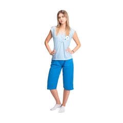 ROMANELLA - Conjunto Pijama Capri Fiorela - Azul