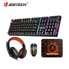 JERTECH - Kit Gamer Mause + Teclado + Mouse + Pad Mouse