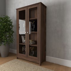 BERTOLINI - Mueble Vitrina 80cm en MDP 2 puertas Marrón