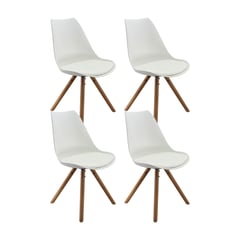 GENERICO - Kit x 4 Silla Atlas Para Comedor Blanco - 1137