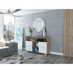 MUEBLES ONLINE - Arrimo Fraktal Miel + Blanco