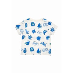 BABY PLANET - Camiseta Ivory Manga Corta Full Estampada Para Niño