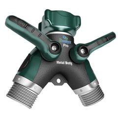 GENERICO - Adaptador Separador Divisorn Maguera Grifo Jardin dual - Verde - 7 cm