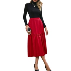 YURELKSHOP - FALDA MIDI CASUAL UNICOLOR