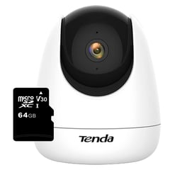 TENDA - CÁMARA DE SEGURIDAD WIFI INTELIGENTE 2MP INTERIOR LENTE 360°+SD 64GB