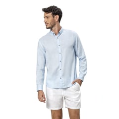 ONDA DE MAR - Camisa Azul Odmlinshirtdblue