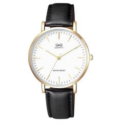 Q&Q - Reloj By Japan Q978j111y Qyq Hombre Cuero + Estuche