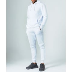 GENERICO - Sudadera hombre blanca unicolor 2 piezas