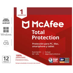 MCAFEE - Antivirus Total Proteccion 1 Dispositivo 12 Meses