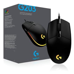 LOGITECH - Mouse Gamer G203 Negro RGB