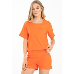 RAGGED - Short audrey lino Naranja