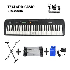 CASIO - TECLADO CT-S200 BK + BASE + FORRO + ADAPT AD-E95100LU