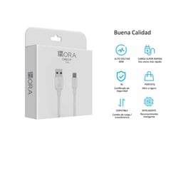 1 HORA - Cable De Carga Compatible De Para iPhone 2.1 A 1 M, Blanco
