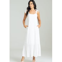 RAGGED - Vestido charleston Blanco crudo