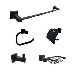 CCOL - Set Accesorios Baño Negro X 5 Piezas Ccol531