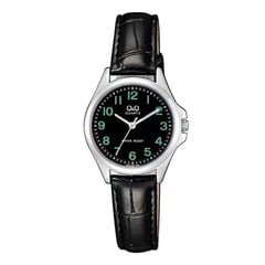 Q&Q - Reloj Para Mujer Qyq Qa07j305y Negro Cuero + Estuche