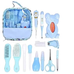 MUNDO BEBE - Kit de aseo completo y cuidado personal 14 piezas azul