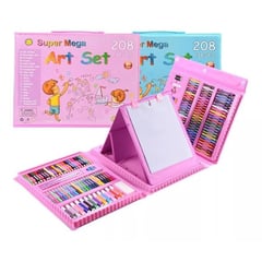 GENERICO - Set Kit Arte Niños Maleta Crayon Acuarela Plumon 208 Piezas