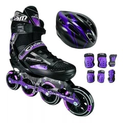 CANARIAM - Patines Semiprofesional Proteccion Morado Negro S