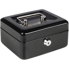 KOBALT - Mini caja de efectivo negra en acero y con cerradura