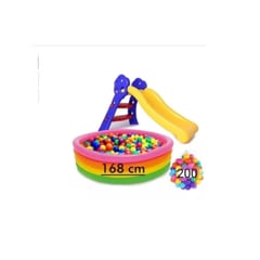 GENERICO - Combo Piscina Inflable 168cm + 200 Pelotas + Deslizador