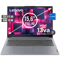 LENOVO - LENOVO IDEAPAD INTEL CORE I7-13620H SSD 512GB RAM 16GB LED 15,6 FULL HD