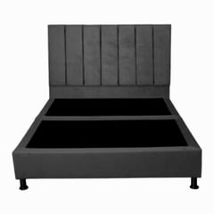 DAVINCI - Combo 140x190 Cabecero Clásico - Base cama Dividida Color gris oscuro